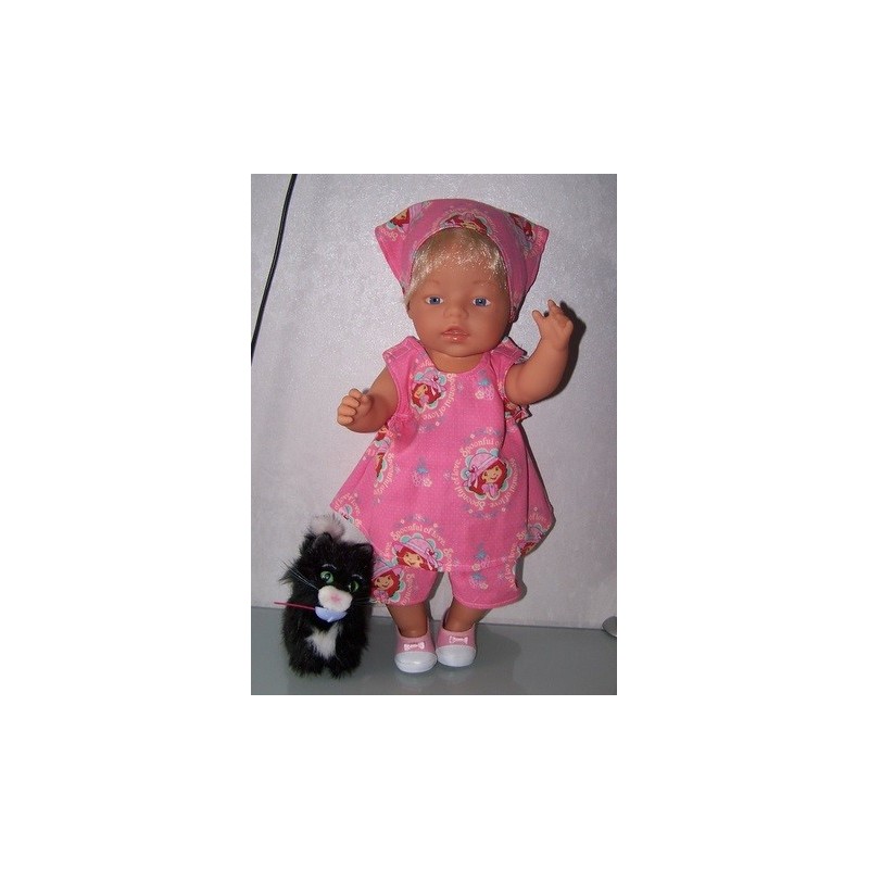 overgooier setje strawberry shortcake roze tea baby born 43cm