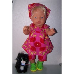 overgooier setje roze met rode bloemen baby born 43cm