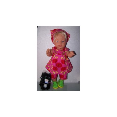 overgooier setje roze met rode bloemen baby born 43cm