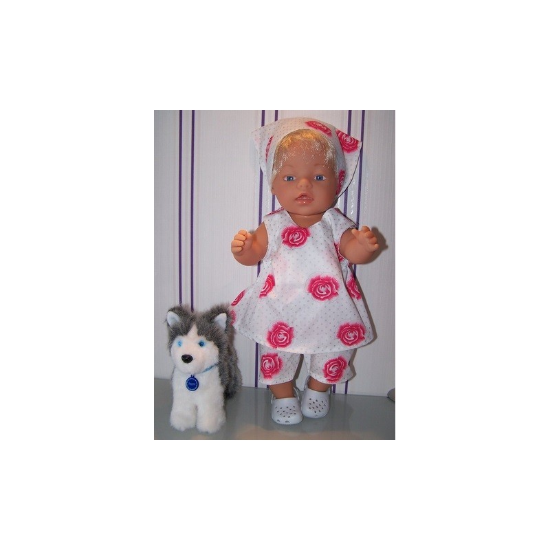 overgooier setje wit roosjes baby born 43cm