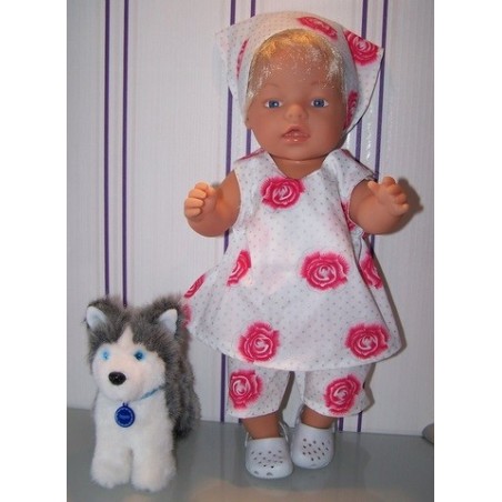 overgooier setje wit roosjes baby born 43cm