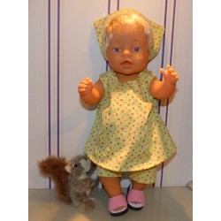 overgooier setje groen gebloemd baby born 43cm