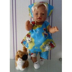overgooier setje hello kitty blauw wolken baby born 43cm