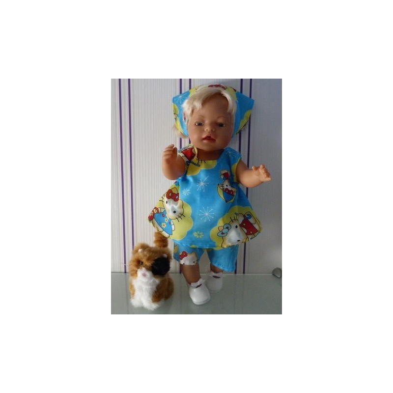 overgooier setje hello kitty blauw wolken baby born 43cm