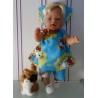 overgooier setje hello kitty blauw wolken baby born 43cm