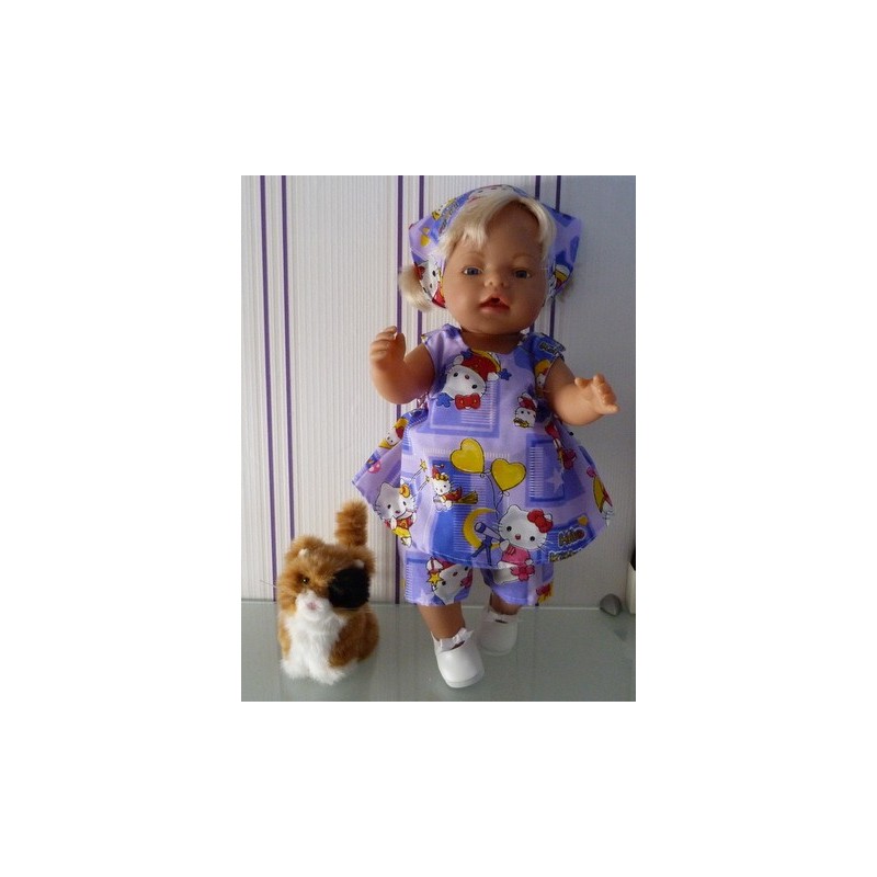 overgooier setje hello kitty paars ballon baby born 43cm