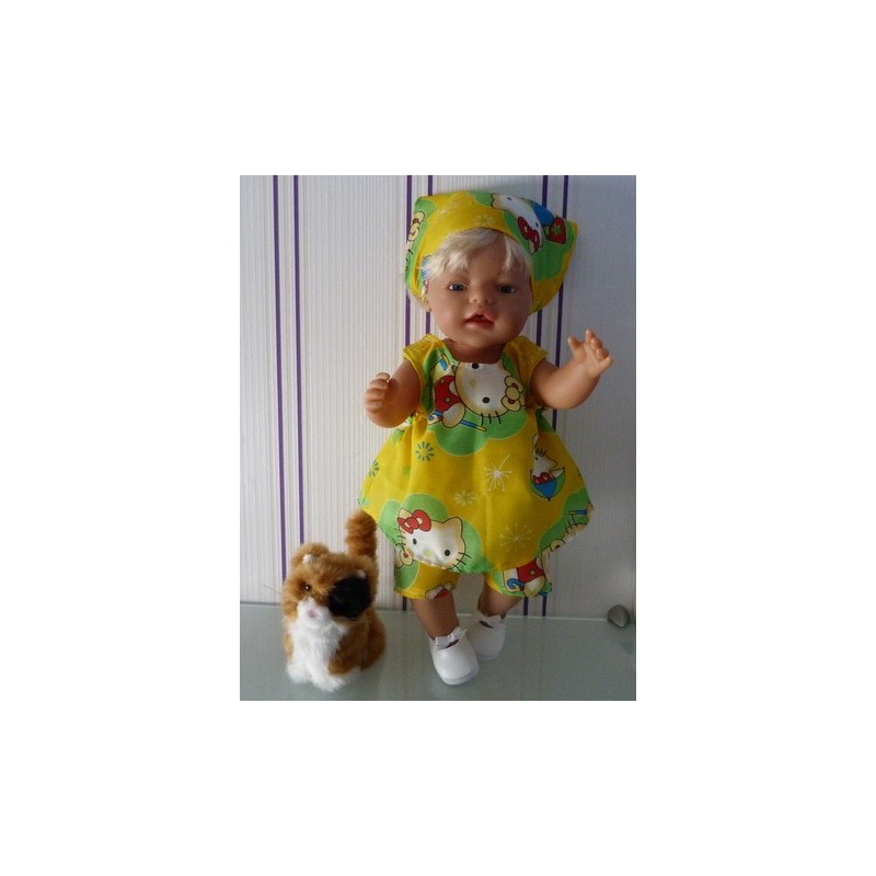 overgooier setje hello kitty geel wolk baby born 43cm