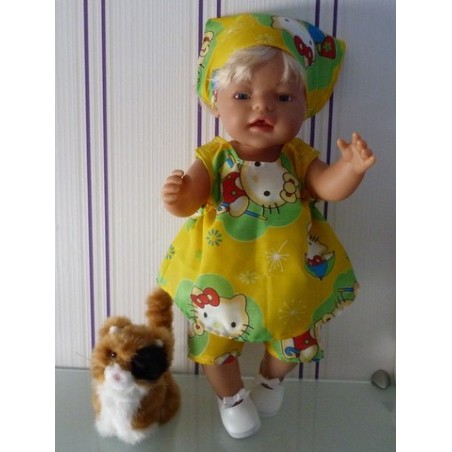 overgooier setje hello kitty geel wolk baby born 43cm