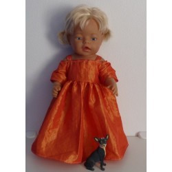 prinsessenjurk oranje baby born 43cm