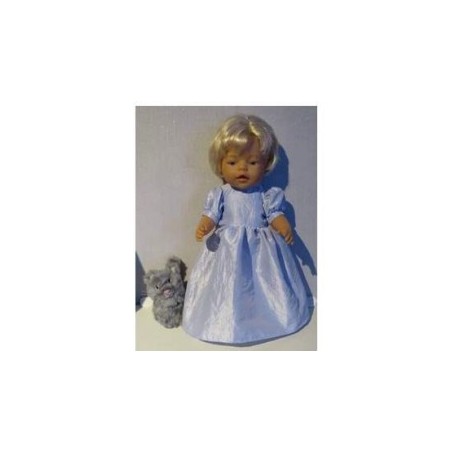 prinsessenjurk licht blauw  baby born 43cm