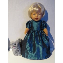 prinsessenjurk donker groen  baby born 43cm