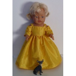 prinsessenjurk geel baby born 43cm