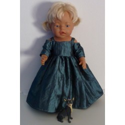 prinsessenjurk donker groen baby born 43cm