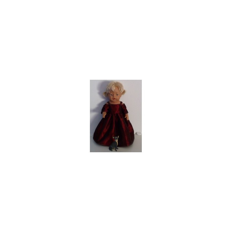 prinsessenjurk donker rood baby born 43cm