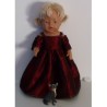 prinsessenjurk donker rood baby born 43cm