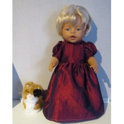 prinsessenjurk deep rood baby born 43cm