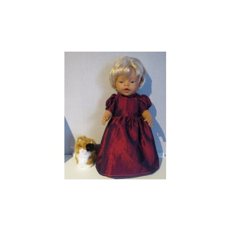 prinsessenjurk deep rood baby born 43cm