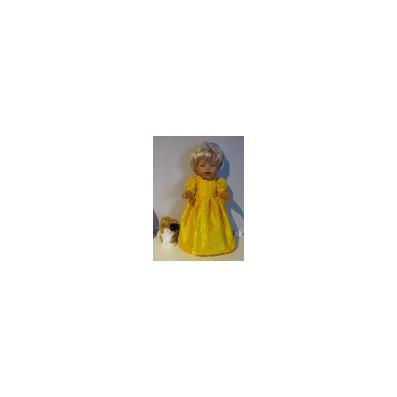prinsessenjurk geel baby born 43cm