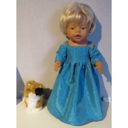 prinsessenjurk blauw baby born 43cm