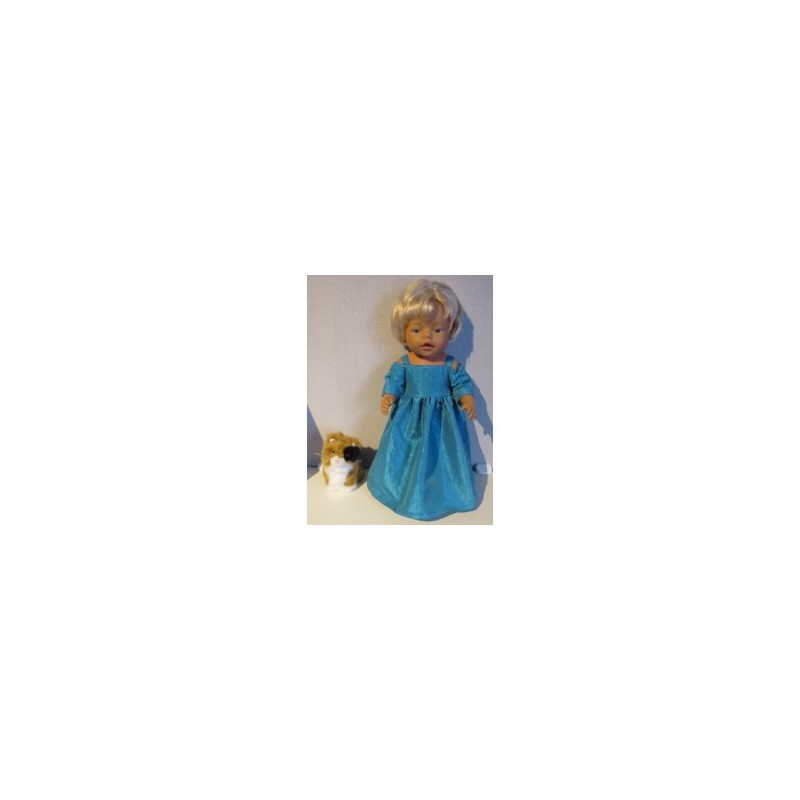 prinsessenjurk blauw baby born 43cm