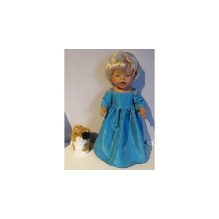 prinsessenjurk blauw baby born 43cm