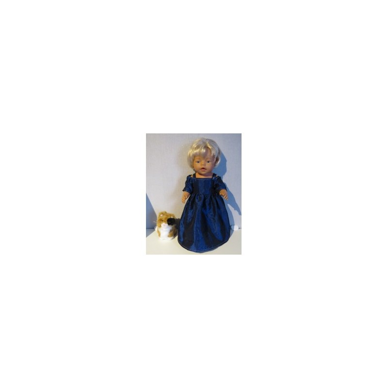 prinsessenjurk deep blauw baby born 43cm