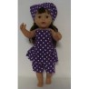 halterjurk setje paars polka dots baby born 43cm