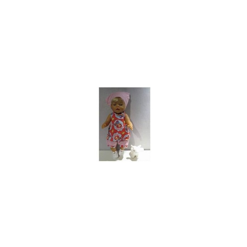 halterjurk setje geruit strawberry shortcake in aardbei baby born 43cm