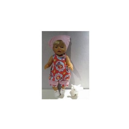 halterjurk setje geruit strawberry shortcake in aardbei baby born 43cm