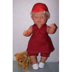 halterjurk setje rood baby born 43cm