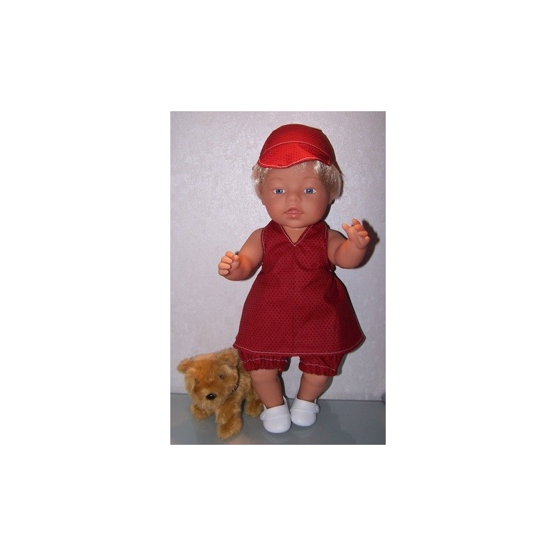 halterjurk setje rood baby born 43cm
