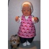 halterjurk setje roze paddestoelen baby born 43cm
