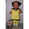 halterjurk setje gekleurd met geel baby born 43cm
