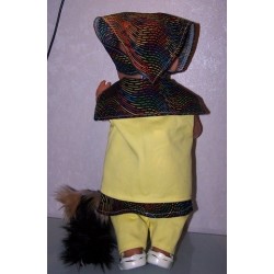 halterjurk setje gekleurd met geel baby born 43cm