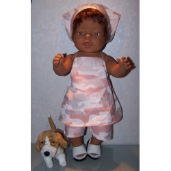 halterjurk setje roze leger print baby born 43cm