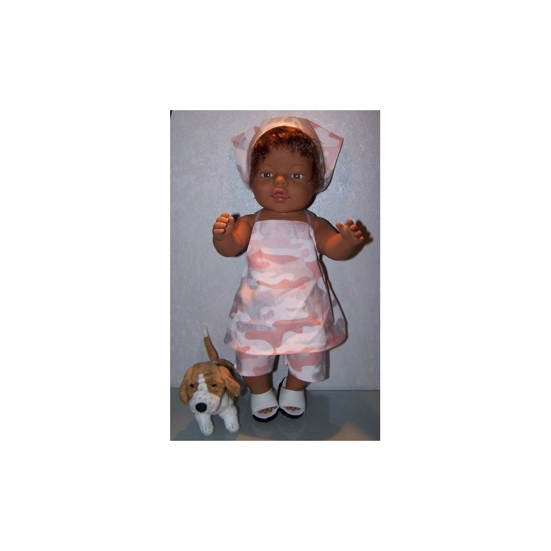 halterjurk setje roze leger print baby born 43cm