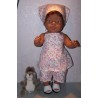 halterjurk setje met roze bloemen baby born 43cm