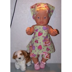halterjurk setje strawberry shortcake groen baby born 43cm