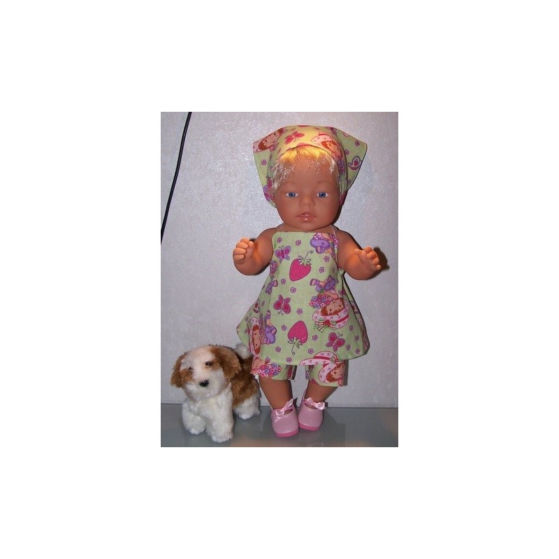 halterjurk setje strawberry shortcake groen baby born 43cm
