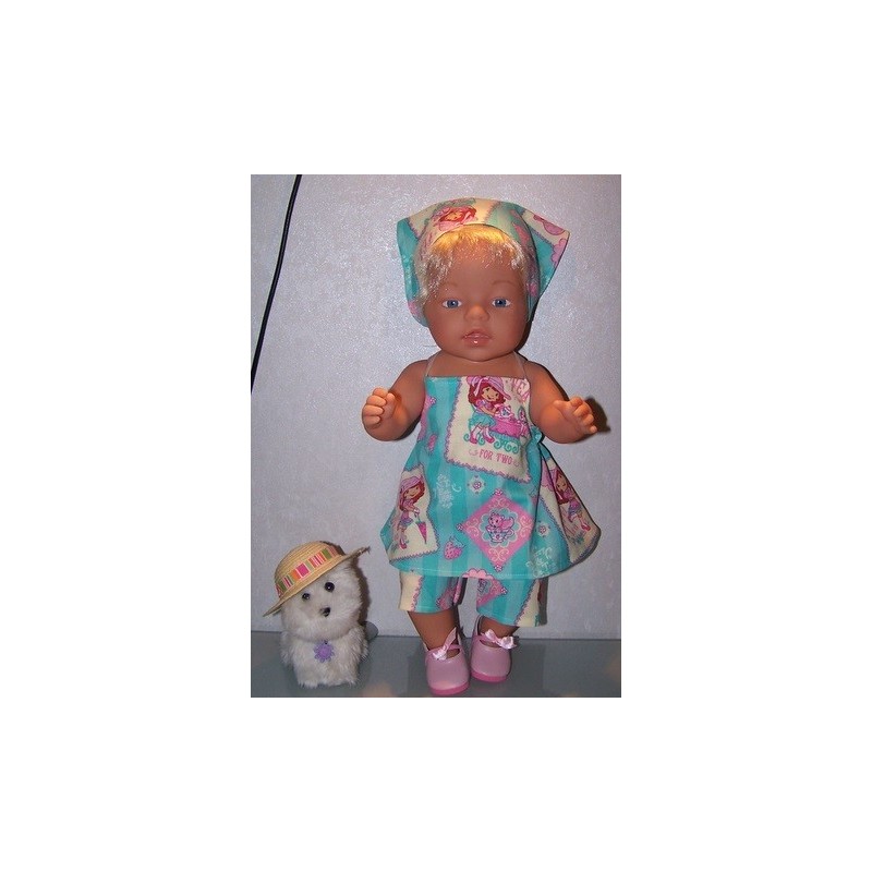 halterjurk setje strawberry shortcake sweet tea baby born 43cm