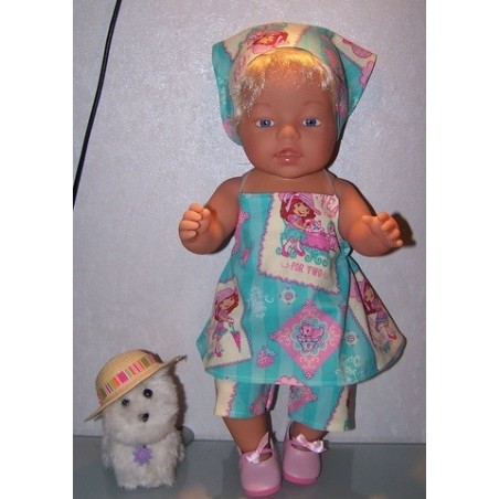 halterjurk setje strawberry shortcake sweet tea baby born 43cm