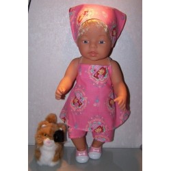 halterjurk setje strawberry shortcak tea roze baby born 43cm