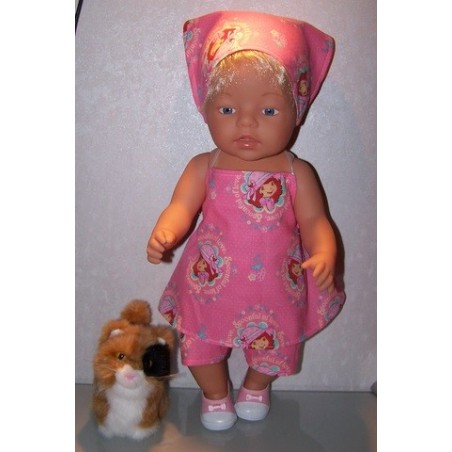 halterjurk setje strawberry shortcak tea roze baby born 43cm