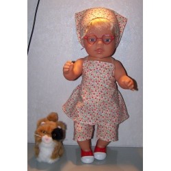 halterjurk setje oranje bloemen  baby born 43cm