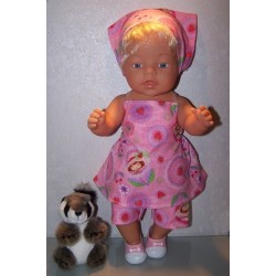 halterjurk setje strawberry shortcake bloemen baby born 43cm