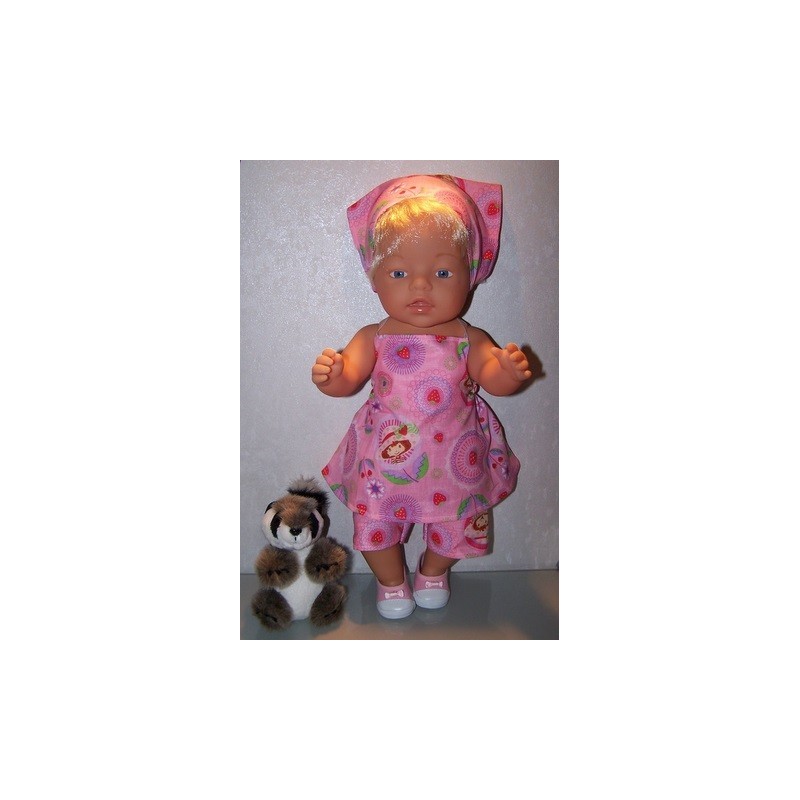 halterjurk setje strawberry shortcake bloemen baby born 43cm