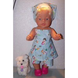 halterjurk setje meerminnen blauw baby born 43cm