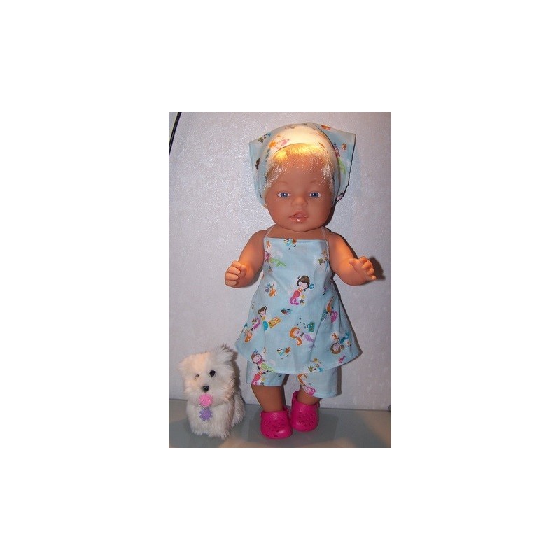 halterjurk setje meerminnen blauw baby born 43cm