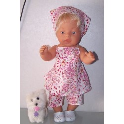 halterjurk setje bloemen rood baby born 43cm
