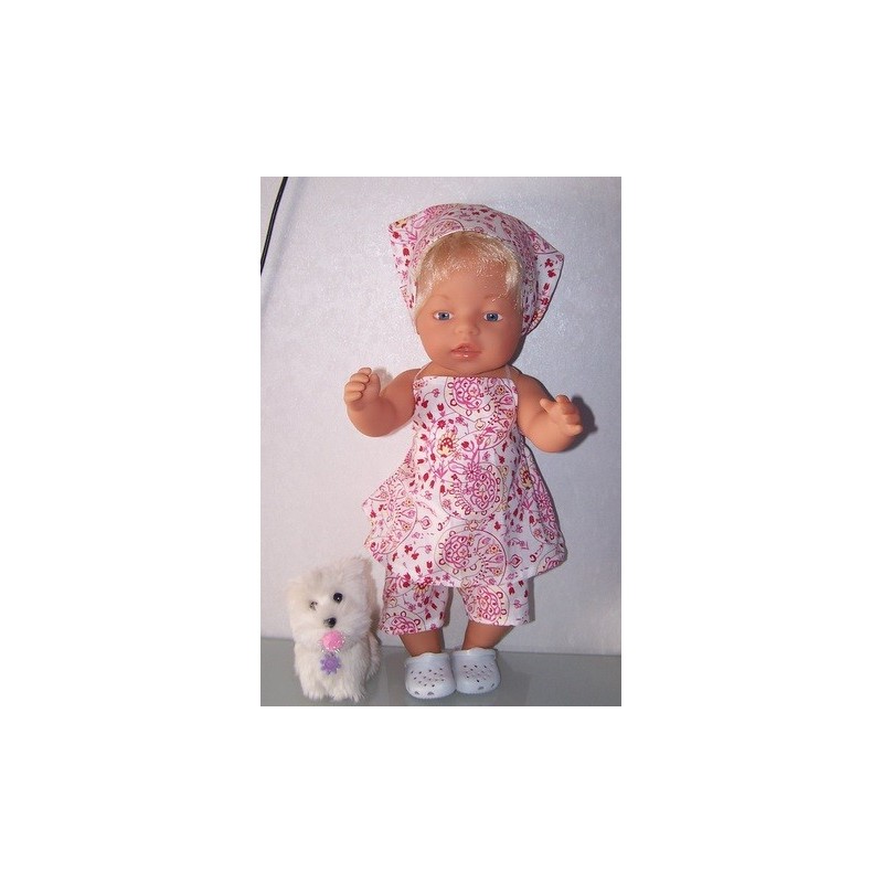 halterjurk setje bloemen rood baby born 43cm
